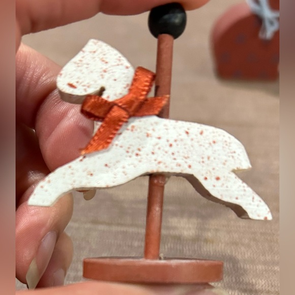 Primitive Wooden Animals Chunky Folk Art Miniatures Trinket Shelf Hand Painted - Picture 6 of 8